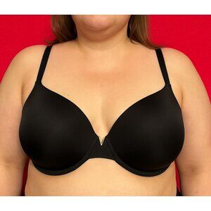 Victoria’s Secret 38D Black Demi Bra Sexy Illusions Smooth Push Up Gold V Detail